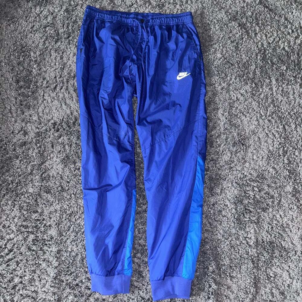 Vintage Nike Y2K Two-Tone Blue Nylon Windbreaker Track Pants Mesh Lined